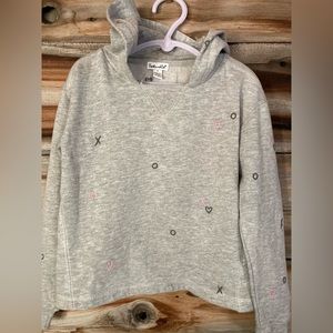 Splendid hoodie embroidered hearts X & O. Grey size 8